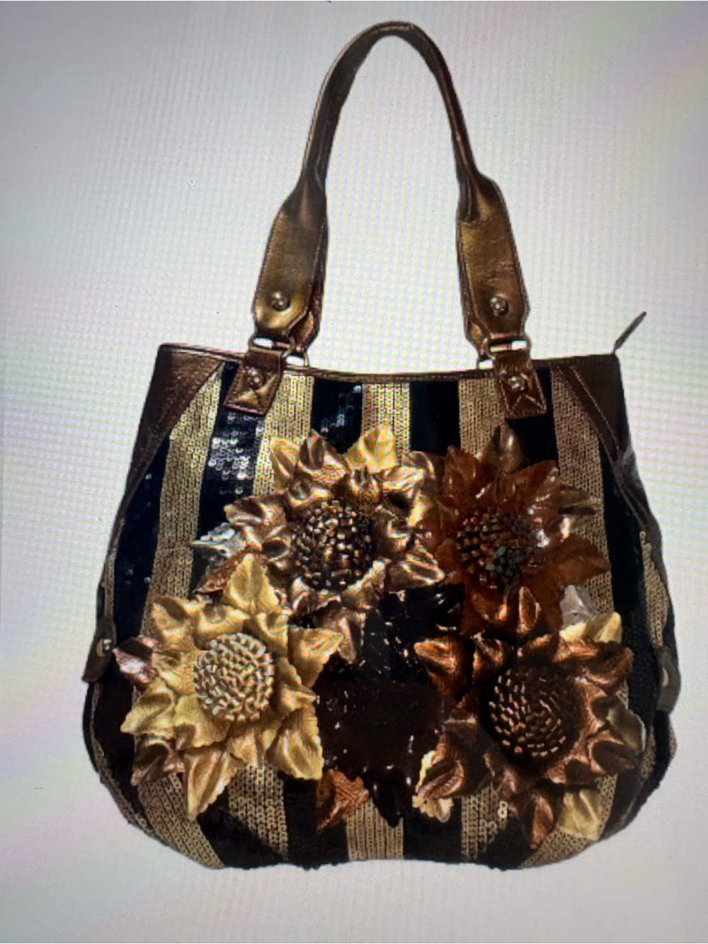 Sharif metallic Gold & Black shoulder bag